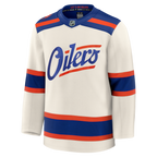 Edmonton Oilers  Alternate Premium Jersey - Light Beige/Royal/White