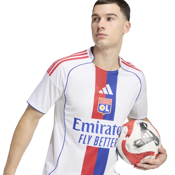 Olympique Lyonnais adidas 2025/26 Home Replica Jersey - White/Blue