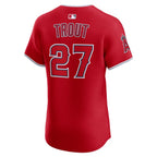 Mike Trout Los Angeles Angels Nike Alternate Elite Jersey - Red/White