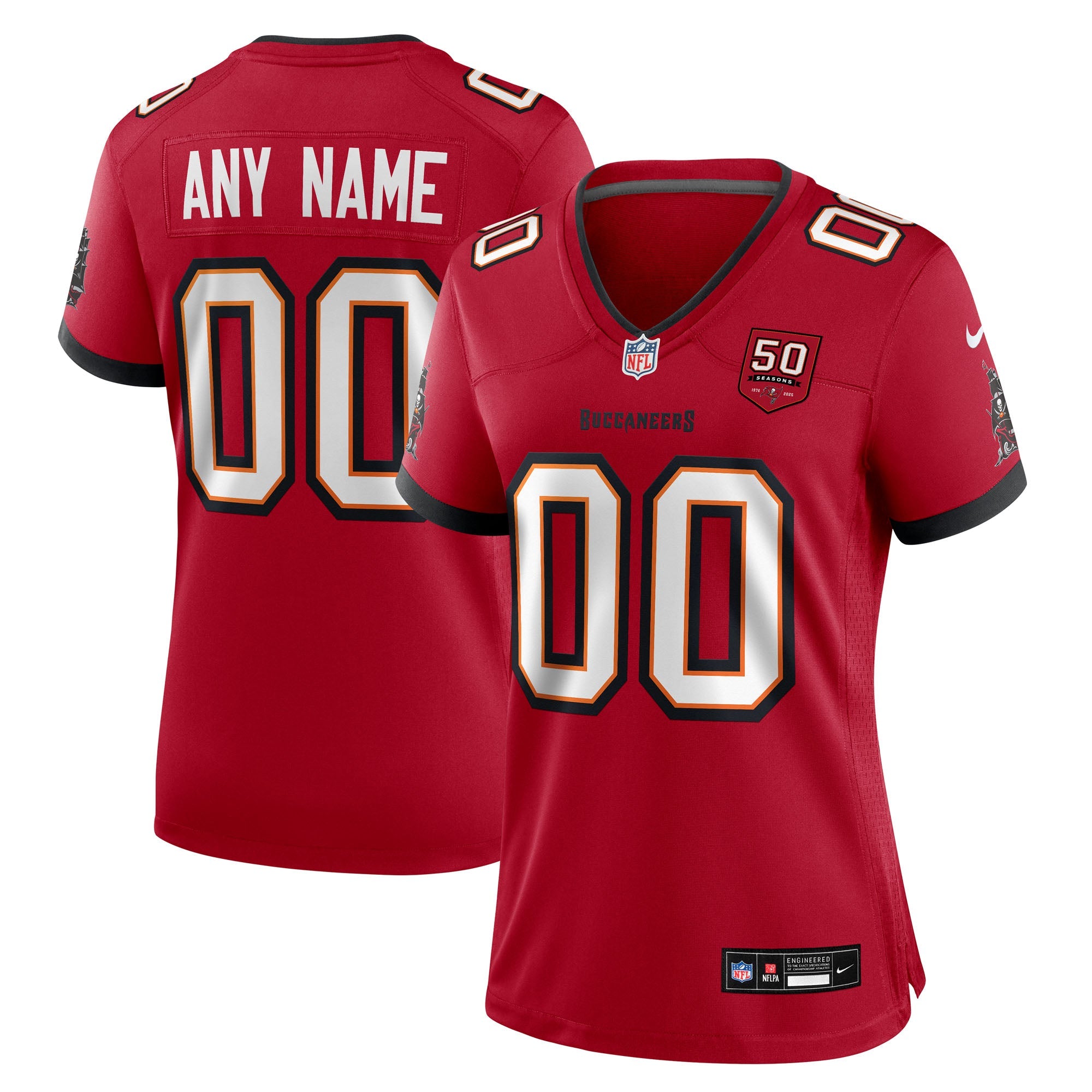 Tampa Bay Buccaneers Nike Women's 50th Season Custom Game Jersey - White/Red