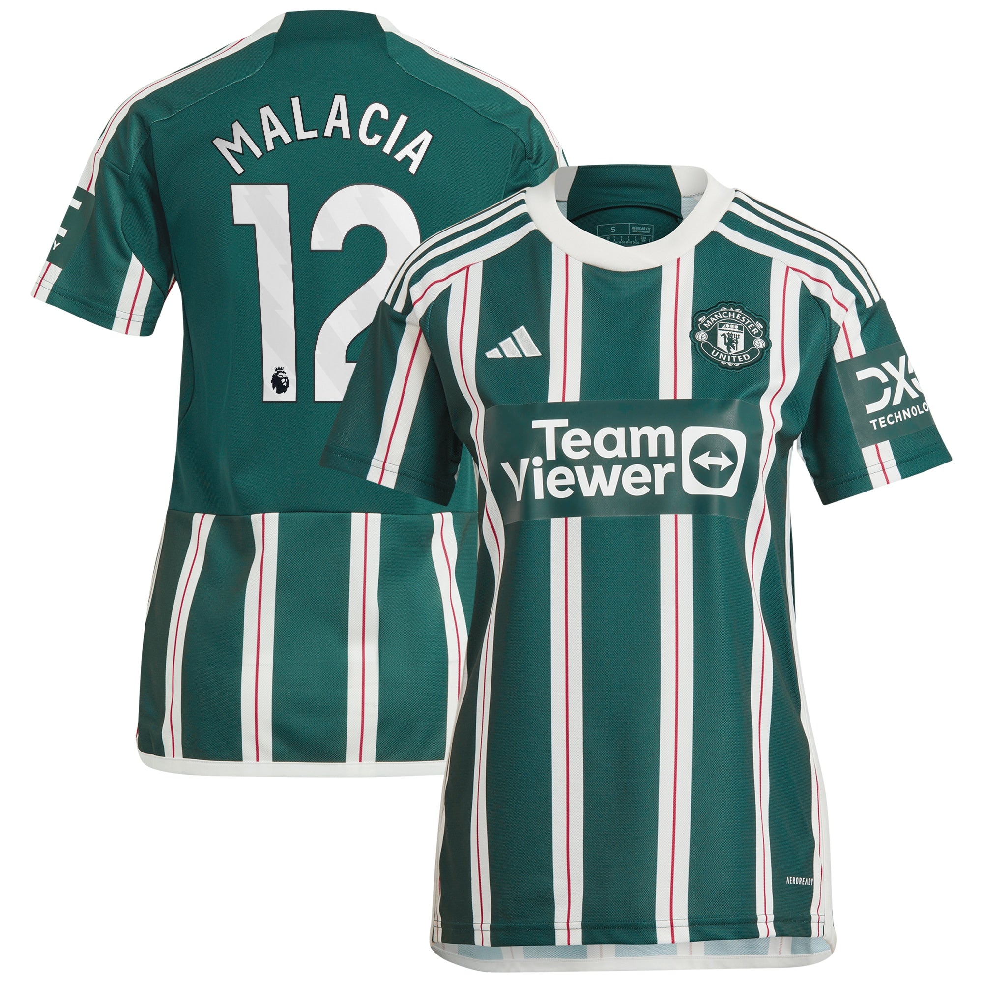 Tyrell Malacia Manchester United adidas Women's 2023/24 Home Replica Player Jersey - Red/Green