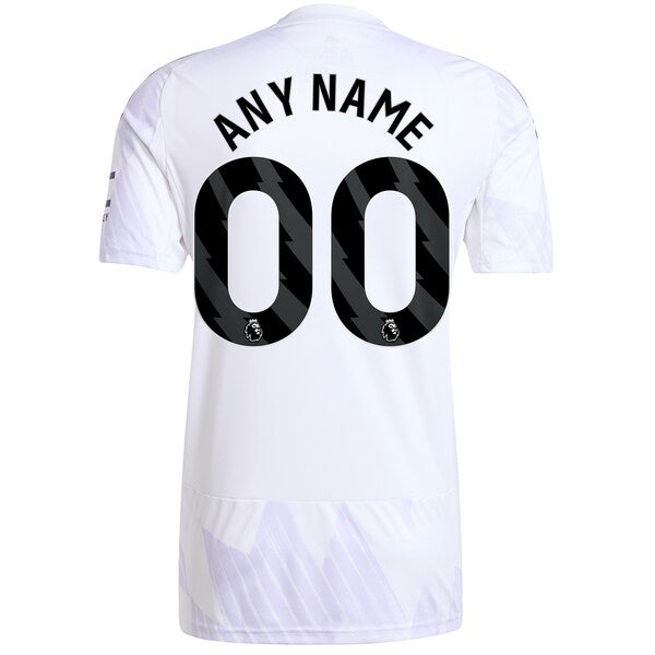 Manchester United adidas 2025/26 Away Replica Custom Jersey - White/Red/Black