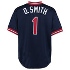 Ozzie Smith St. Louis Cardinals 1994 Authentic Cooperstown Collection Mesh Batting Practice Jersey - Navy/Scarlet