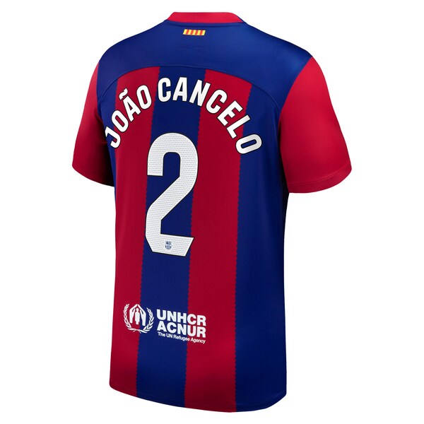 Joao Cancelo Barcelona Nike 2023/24 Home Stadium Replica Player Jersey - Royal/Aqua/White