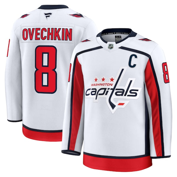 Alexander Ovechkin Washington Capitals  Away Premium Jersey - White/Black/Red