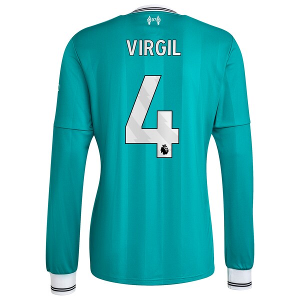 Virgil van Dijk Liverpool adidas 2025/26 Third Replica Long Sleeve Player Jersey - Green