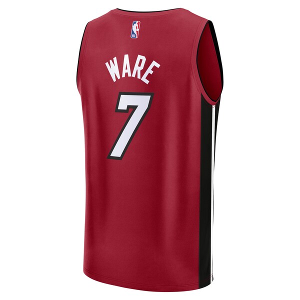 Kel'el Ware Miami Heat  Fast Break Player Jersey - Statement Edition - Red