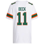 Men's adidas Carson Beck White Miami Hurricanes White NIL Football Player Jersey