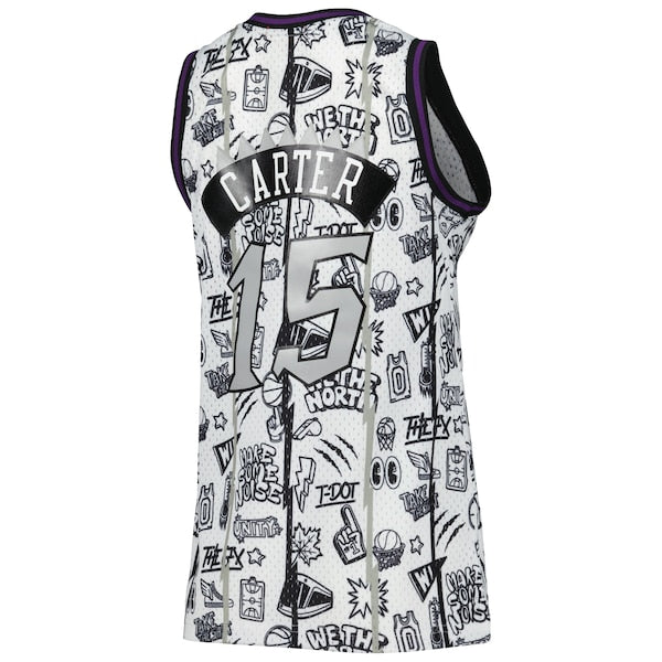 Vince Carter Toronto Raptors Women's 1998 Doodle Swingman Jersey - White