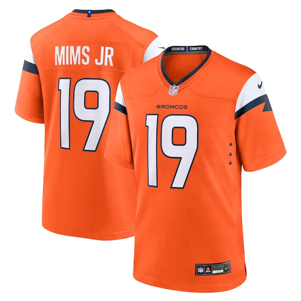 Marvin Mims Jr Denver Broncos Nike Team Game Jersey -  Orange/White/Navy
