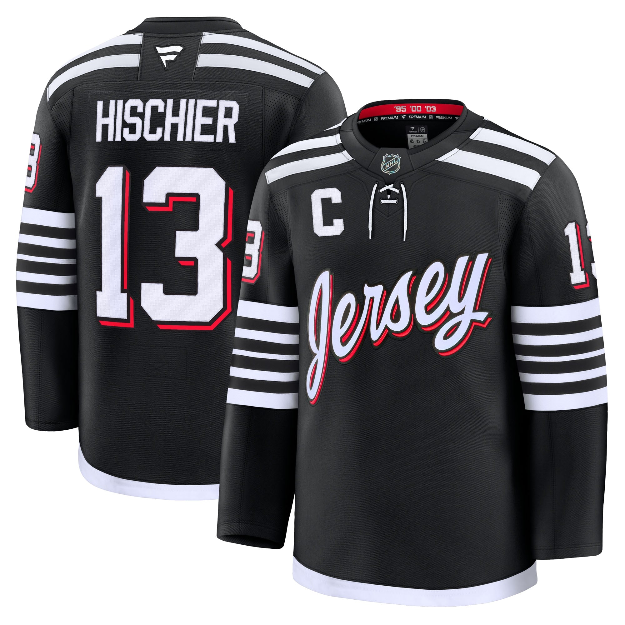 Nico Hischier New Jersey Devils  Home Premium Jersey - Red/Black/White