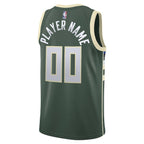 Milwaukee Bucks Nike Swingman Custom Jersey Green - Icon Edition