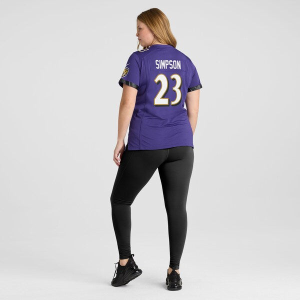 Trenton Simpson Baltimore Ravens Nike Women's  Game Jersey -  Purple