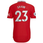 Luke Shaw Manchester United adidas 2022/23 Home Authentic Player Jersey - Red