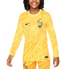 France National Team Nike Youth 2024 Goalkeeper Replica Stadium Long Sleeve Jersey - Yellow
