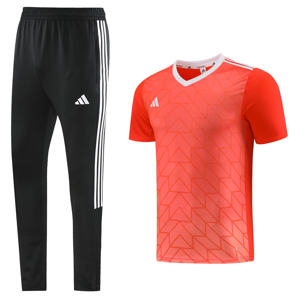 Adidas Short Sleeve Training Jersey Set - AD05- Vibrant Orange/Black