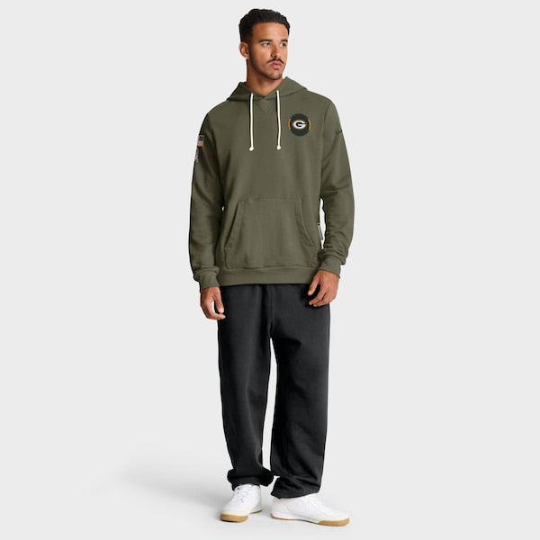 Green Bay Packers Nike 2025 Salute to Service Sideline Standard Issue Dri-FIT Hoodie - Olive