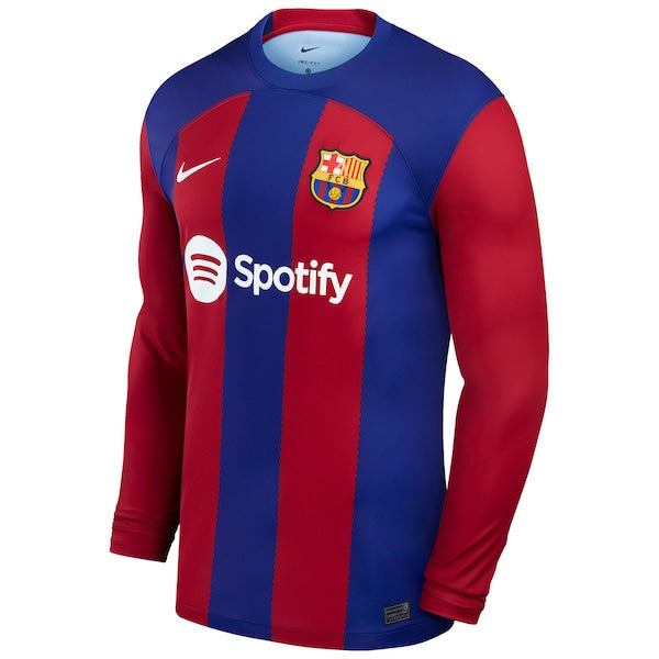 Pedri Barcelona Nike 2023/24 Home Replica Long Sleeve Jersey - Royal