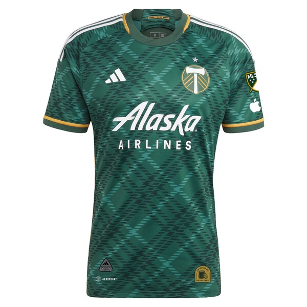 Portland Timbers adidas 2024 Portland Plaid Kit Authentic Jersey - Green