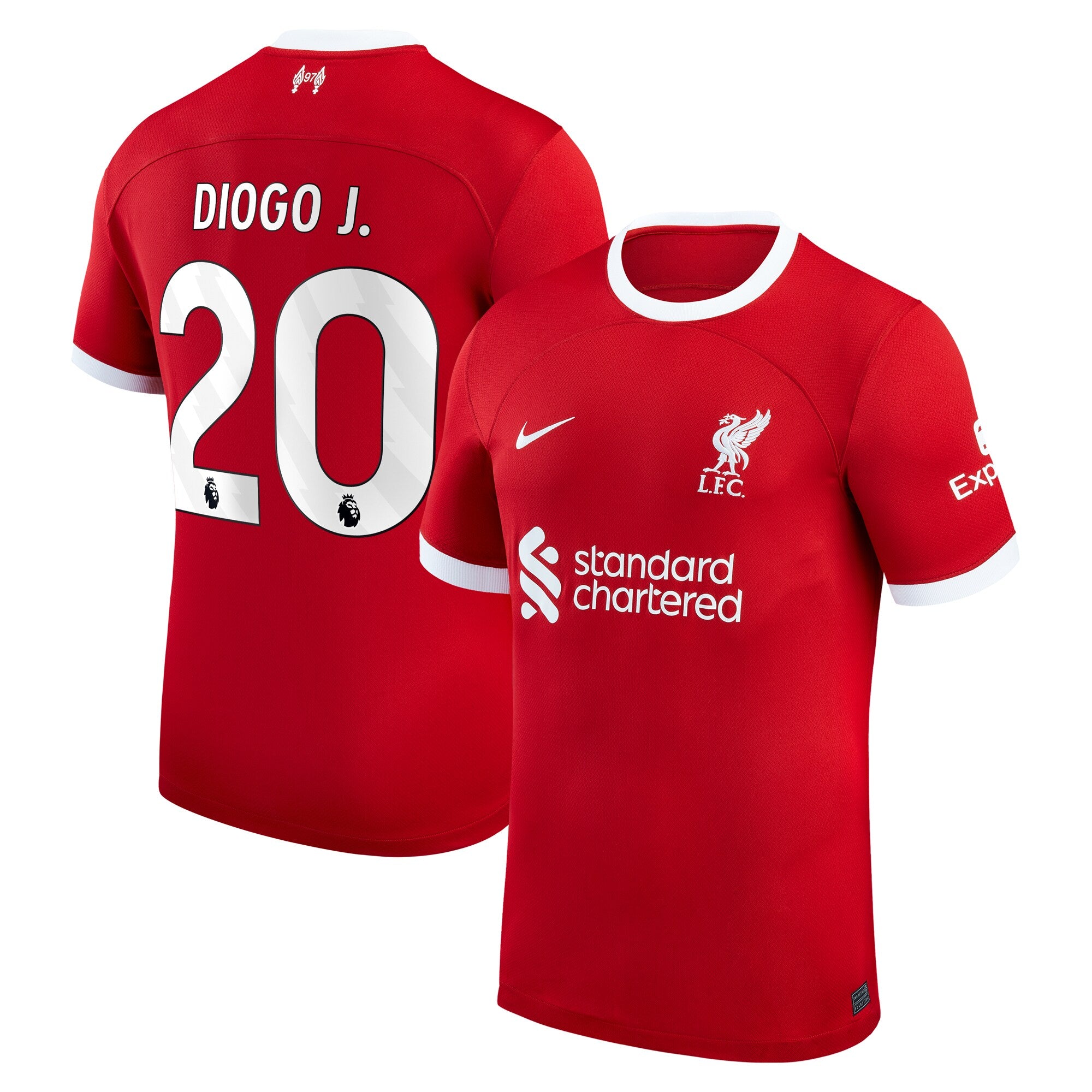 Diogo Jota Liverpool Nike 2023/24 Away Replica Player Jersey - White/Red