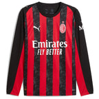 Christian Pulisic AC Milan Puma 2025/26 Home Replica Long Sleeve Player Jersey - Red