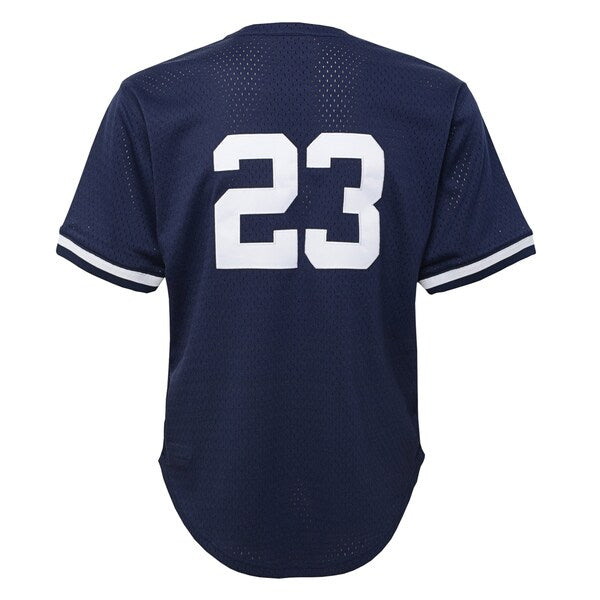 Don Mattingly New York Yankees Youth Cooperstown Collection Mesh Batting Practice Jersey - Navy