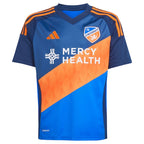 Kévin Denkey FC Cincinnati adidas Youth 2025 Orange and Blue Legacy Kit Replica Player Jersey - Blue