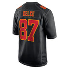 Travis Kelce Kansas City Chiefs Nike Super Bowl LVIII Carbon Fashion Game Player Jersey - Black