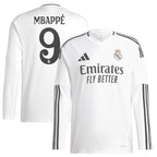 Kylian Mbappé Los Merengues adidas 2024/25 Home Replica Long Sleeve Player Jersey - White
