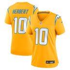 Justin Herbert Los Angeles Chargers Nike Women's Alternate Charger Power Game Jersey - Gold/Navy