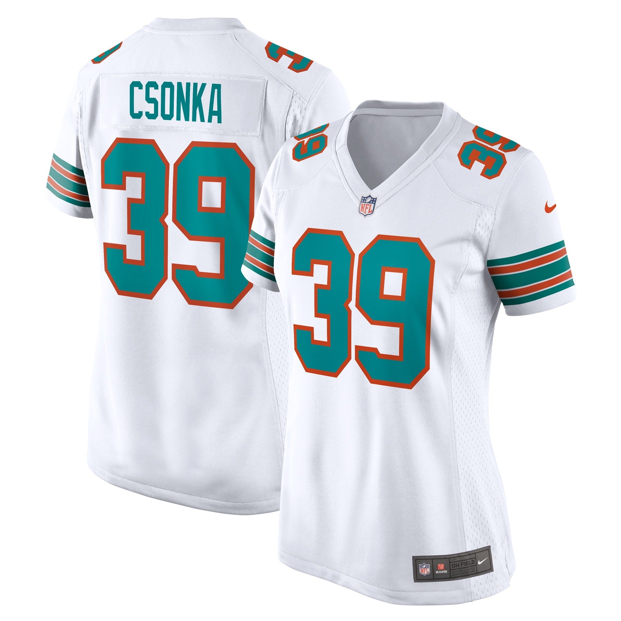 Larry Csonka Miami Dolphins Nike Game Retired Player Jersey - Aqua/White