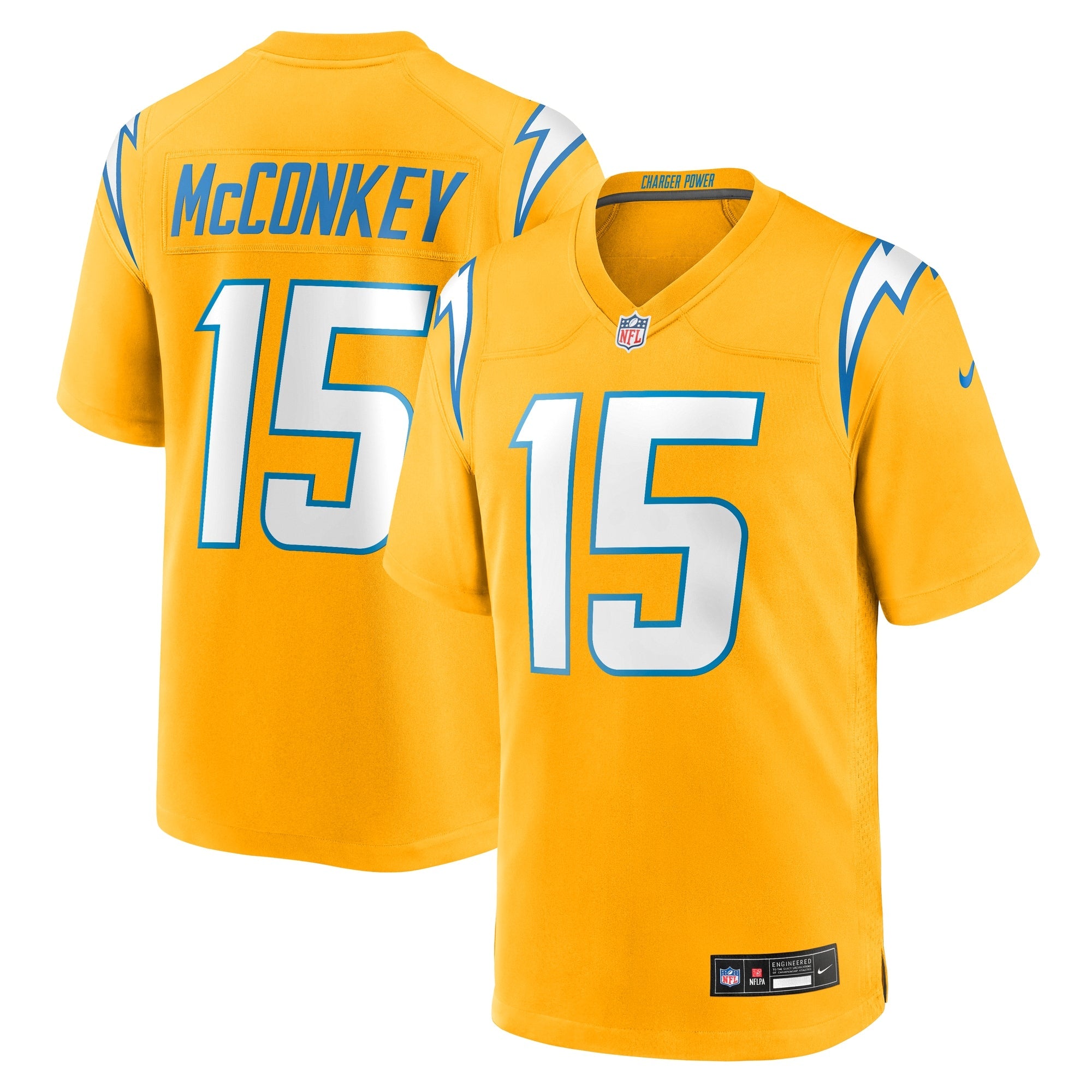 Ladd McConkey Los Angeles Chargers Nike Alternate Super Chargers Game Player Jersey - Navy/Gold/Powder Blue