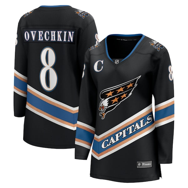 Alexander Ovechkin Washington Capitals  Women's Alternate 50th Anniversary Premier Breakaway Player Jersey - Black/Navy/White