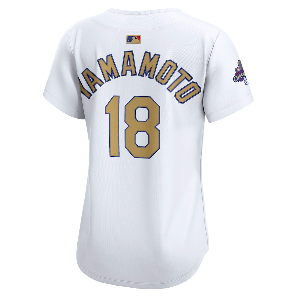 Yoshinobu Yamamoto Los Angeles Dodgers Nike Women's 2025 Gold Collection Limited Jersey - White