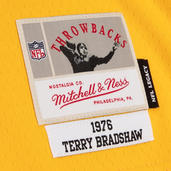 Terry Bradshaw Pittsburgh Steelers 1976 Split Legacy Replica Jersey - Black/Gold