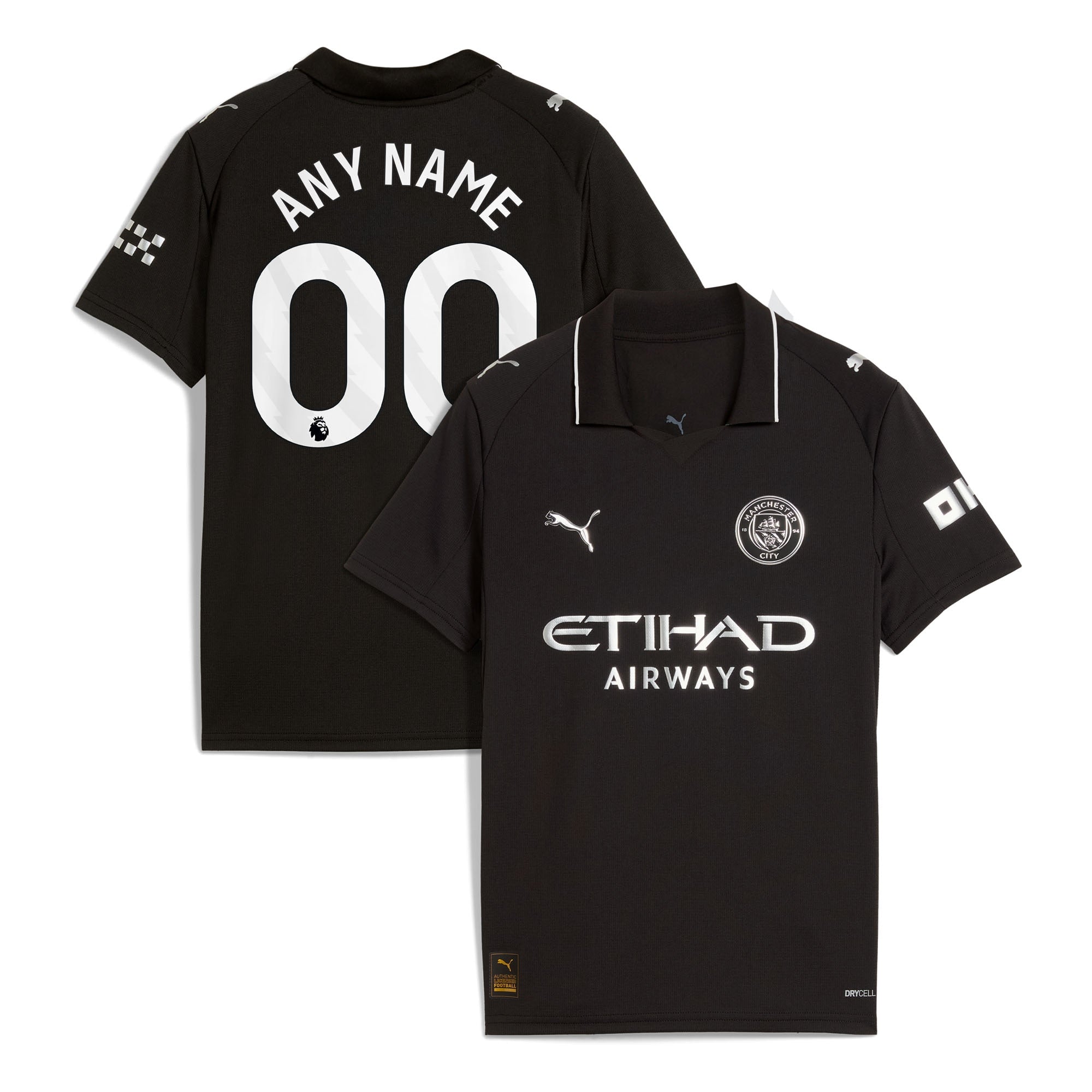 Manchester City Puma Youth 2025/26 Home Replica Custom Jersey - Sky Blue/Green/Black