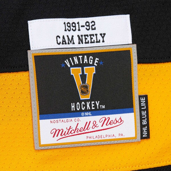 Cam Neely Boston Bruins  1991/92 Alternate Captain Blue Line Player Jersey - White