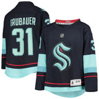 Philipp Grubauer Seattle Kraken Youth Home Replica Player Jersey - Deep Sea Blue
