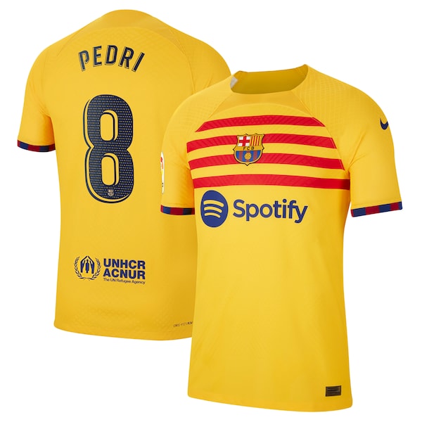Pedri Barcelona Nike 2022/23 Fourth Vapor Match Authentic Player Jersey - Yellow