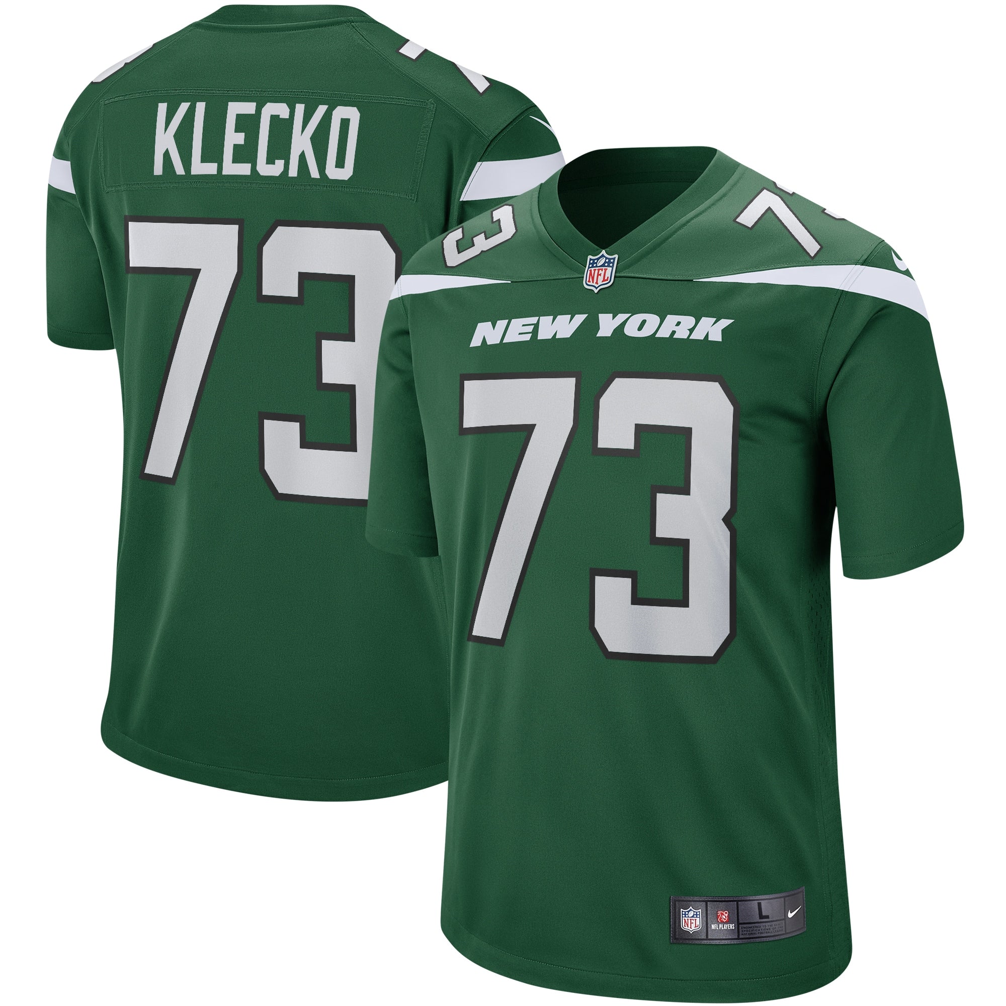 Joe Klecko New York Jets Nike Legacy Retired Player Game Jersey - White/Green