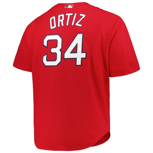 David Ortiz Boston Red Sox Big & Tall Cooperstown Collection Batting Practice Replica Jersey - Red