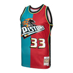 Grant Hill Detroit Pistons Hardwood Classics 1999/00 Split Swingman Jersey - Teal/Red