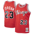 Men's Chicago Bulls Michael Jordan Red 1984/85 Hardwood Classics Rookie Authentic Jersey - Red/White