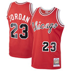 Men's Chicago Bulls Michael Jordan Red 1984/85 Hardwood Classics Rookie Authentic Jersey - Red/White
