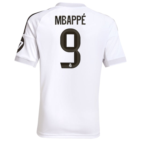Kylian Mbappé Los Merengues adidas Youth 2025/26 Home Replica Jersey - White/Blue