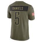 Jayden Daniels Washington Commanders Nike 2025 Salute to Service Limited Jersey - Olive
