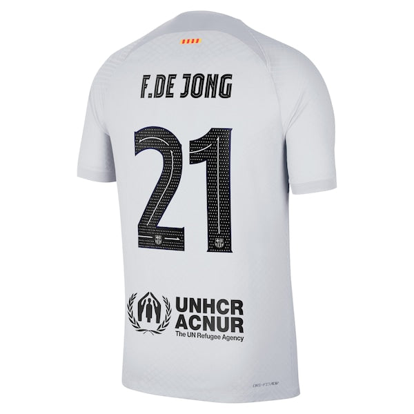 Frenkie de Jong Barcelona Nike 2022/23 Third Vapor Match Authentic Player Jersey - Gray