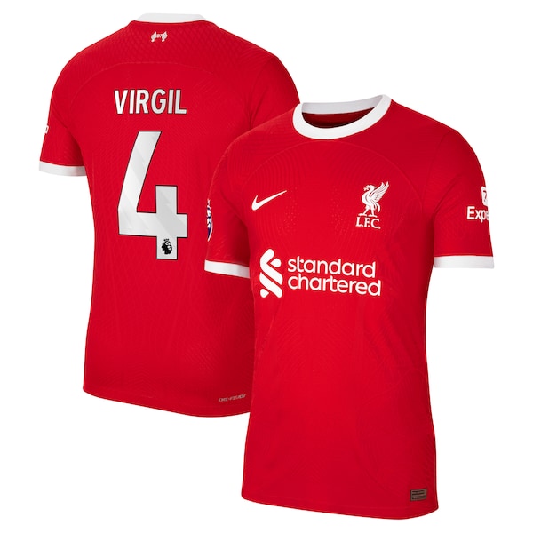 Virgil Van Dijk Liverpool Nike 2023/24 Home Authentic Player Jersey - Red/White