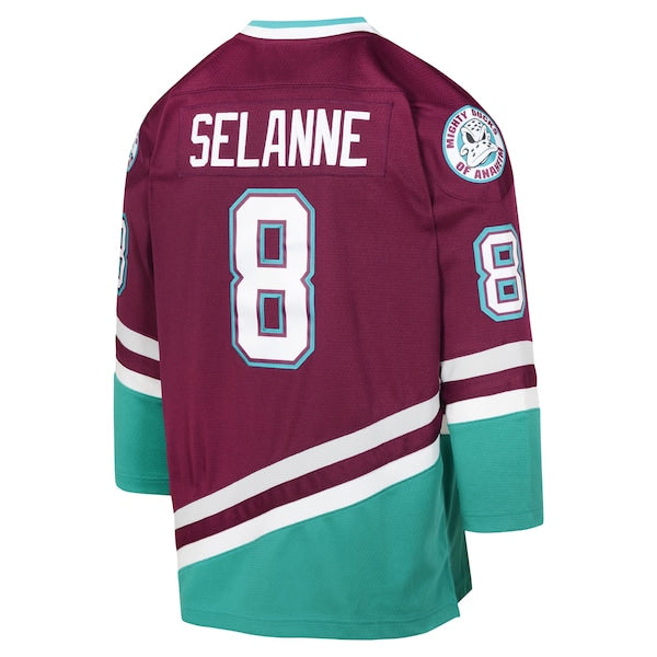 Teemu Selanne Anaheim Ducks Youth 1996 Blue Line Player Jersey - Maroon