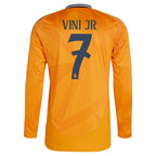Vini Jr. Los Merengues adidas 2024/25 Away Replica Long Sleeve Player Jersey - Orange